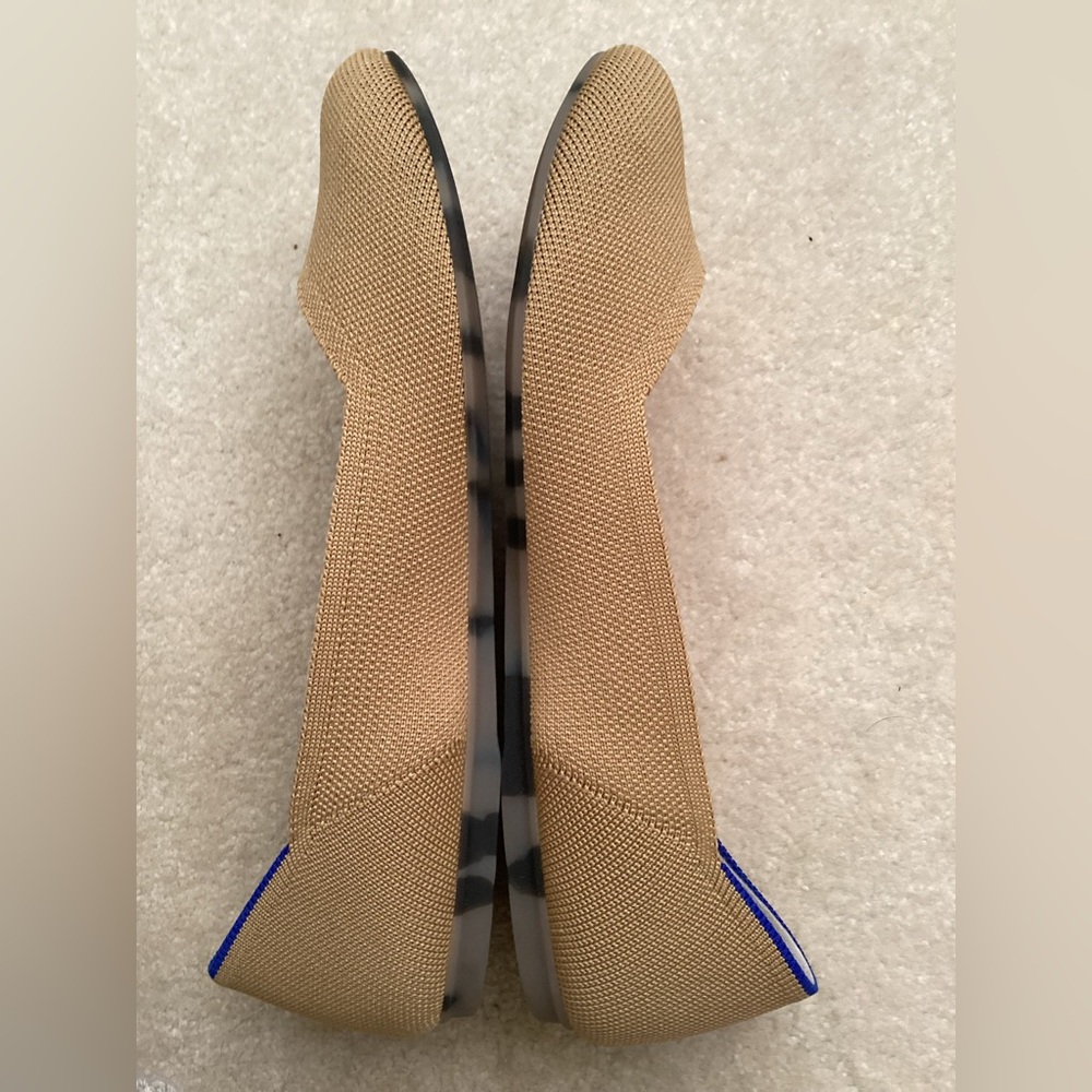 Rothy's Camel The Flat Round Toe Knit Women’s Shoes Ecru - Picture 2 of 5